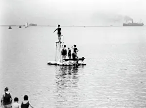 Diving Float and Bathers, Cornwall, 1931 Diving Float and Bathers, Cornwall, 1931