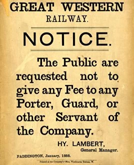1880s Gallery: GWR Notice, 1888