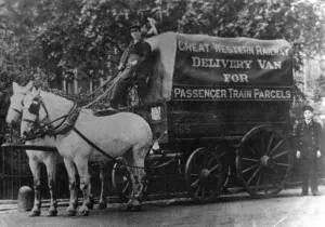 Great Western Railway Horse Drawn Delivery Van Print, c1910
