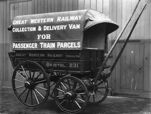 GWR Horse Drawn Passenger Train Parcels Van Print, 1900