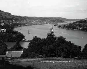 Print of Dartmouth and Kingswear from Warfleet, c1900