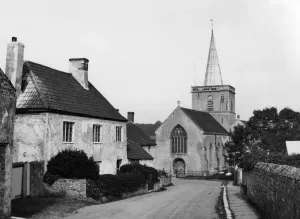 GWR Print of Stogursey Church Street, c.1930