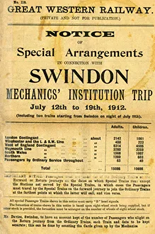 GWR Trip Notice, July 1912 GWR Trip Notice, July 1912