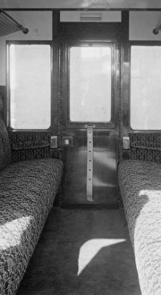 Interior of compartment of non corridor third brake van, 1953 Interior of compartment of non corridor third brake van, 1953