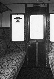 Interior of a First Class compartment of a Brake Composite Coach, No. 7389 Interior of a First Class compartment of a Brake Composite Coach, No. 7389