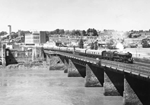 King George V crossing Usk Railway Bridge, Newport, 1977 King George V crossing Usk Railway Bridge, Newport, 1977