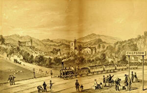 Images Dated 23rd December 2014: Lithograph of Chepstow Station, c.1850