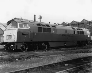 Prints of Class 52 locomotive seen here outside Swindon Works Locomotive Prints: Western Class 52 Diesel Hydraulic Locomotive Print