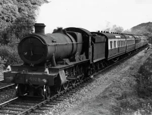 Print of No. 5928 Haddon Hall locomotive, Treffgarne, Pembrokeshire