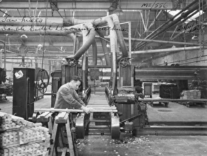 Making tenon joints at the sawmill, 1953 Making tenon joints at the sawmill, 1953