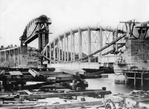 Isambard Kingdom Brunel Prints: Print of Royal Albert Bridge under construction