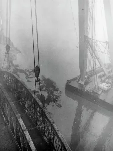 Print of the Dismantling Severn Railway Bridge, 1967
