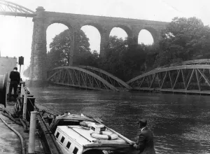 Print of the Severn Railway Bridge Dismantling, 1967