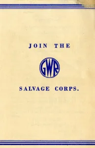 Prints of During the war the GWR were committed to salvaging paper and other material. In August 1940 General Manager, James Milne, invited employees to join the GWR Salvage Corp Artwork And Documents Prints: GWR Salvage Corps Print, 1940 Leaflet