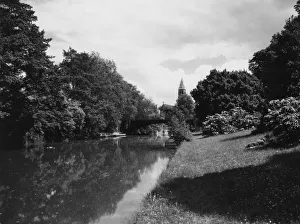 River Leam, Leamington Spa, June 1937 River Leam, Leamington Spa, June 1937