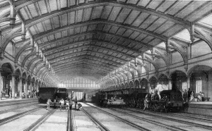Bristol Temple Meads Station Print, 1843 Lithograph
