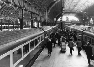 Platform 6 and 7 at Paddington Station, London Print