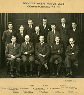 Swindon Works Motor Club committee members, 1932-33