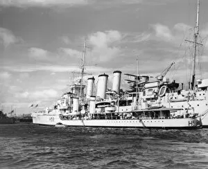 Interwar Collection: HMS Gallant and HMS Sussex, Gibraltar 1938