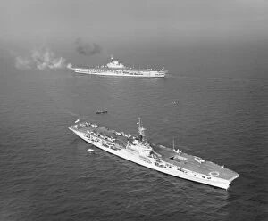Images Dated 25th September 2009: HMS Implacable and HMS Vengeance, February 1950