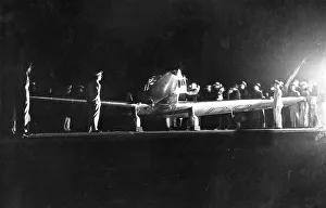 Jean Batten's Percival Gull at night Jean Batten's Percival Gull at night