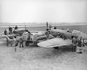 Re-arming Hurricanes of 610 Squadron Re-arming Hurricanes of 610 Squadron