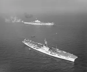 Warship Prints: HMS Implacable and HMS Vengeance Print, Weymouth Bay 1950