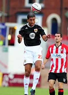 Bristol Citys Lewin Nyatanga heads clear Bristol Citys Lewin Nyatanga heads clear