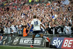 Preston North End Gallery: Jermaine Beckford Celebrates With PNE Fans At Wembley