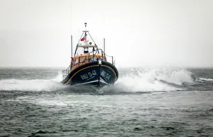 Clifden Shannon class lifeboat St Christopher 13-43 at sea during trials in Poole Bay Clifden Shannon class lifeboat St Christopher 13-43 at sea during trials in Poole Bay