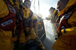 Images Dated 19th May 2014: Crew onboard the Moelfre Tyne class lifeboat Robert and Voilet