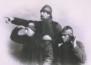RNLI Prints: Three Heroes of the Goodwin Sands Print in Oilskins and Sou'westers