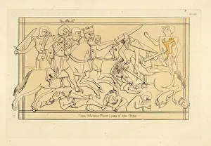 12th century battle scene showing knights in combat 12th century battle scene showing knights in combat