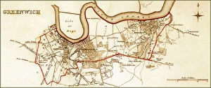 Images Dated 30th July 2011: 1832 Victorian Map of Greenwich