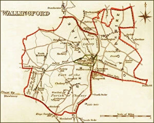 Images Dated 30th July 2011: 1832 Victorian Map of Wallingford