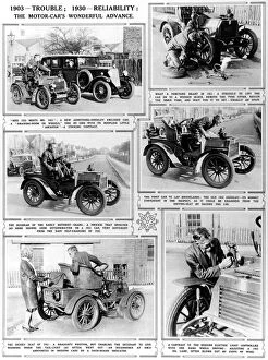 Development Gallery: 1903-Trouble; 1930-Reliability: The Motor cars wonderful ad