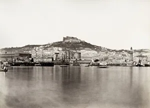 19th century vintage photograph: view of Napoli, Naples from the Mediterranean Sea 19th century vintage photograph: view of Napoli, Naples from the Mediterranean Sea