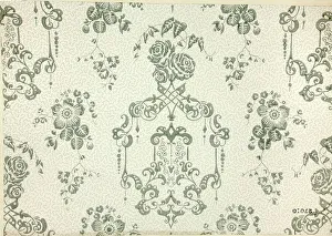 <b class=qtipBold><figcaption>19th century Wallpaper</figcaption></b><br>Williams Coopers Boyle & Co, grey and white patterned wallpaper, 1845 Date: 1845<br><em>© Mary Evans / National Archives</em> 19th century Wallpaper