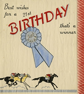 21st Birthday Card with Horse Racing 21st Birthday Card with Horse Racing