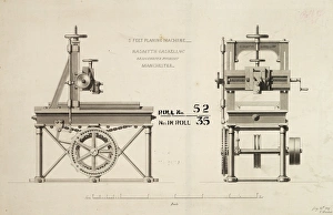 3 feet planing machine, front and side elevations 3 feet planing machine, front and side elevations