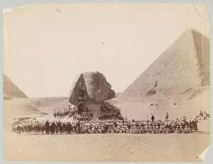 Abroad Gallery: 42nd Highlanders by the Sphinx at Giza, Egypt, c. 1882