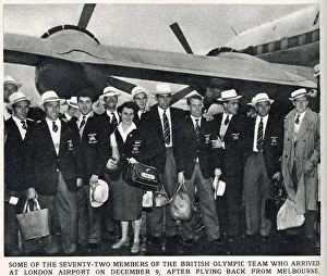 Some of the 72 members of the British Olympic Team, who arrived back from the Melbourne Some of the 72 members of the British Olympic Team, who arrived back from the Melbourne