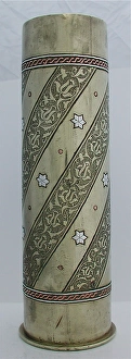 79 mm German engraved artillery shell case - Bezalel School 79 mm German engraved artillery shell case - Bezalel School