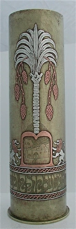 87 mm German engraved artillery shell case - Bezalel School 87 mm German engraved artillery shell case - Bezalel School