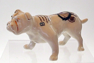 AB R & Co patriotic china bulldog with laurel wreath AB R & Co patriotic china bulldog with laurel wreath