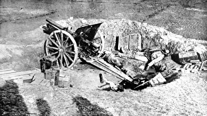 An abandoned field gun in the track of the Austrian army, in Serbia An abandoned field gun in the track of the Austrian army, in Serbia