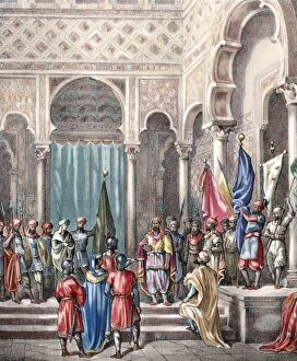 Iberia Gallery: Abd ar-Rahman II, (788-852) receives the Basque ambassadors