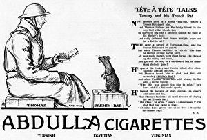 Abdullah cigarettes advertisement, WW1 - trench rats Abdullah cigarettes advertisement, WW1 - trench rats