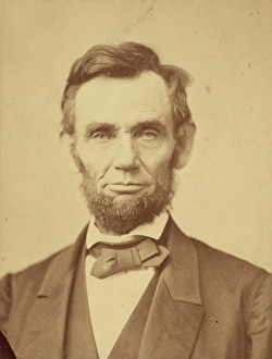 Abraham Lincoln, head-and-shoulders portrait, facing front Abraham Lincoln, head-and-shoulders portrait, facing front