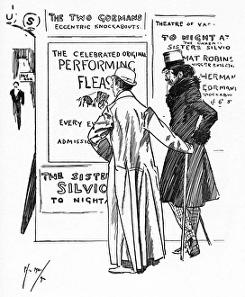 Two Actors outside a theatre comment on a Flea Circus Two Actors outside a theatre comment on a Flea Circus